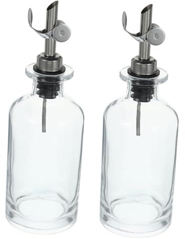 KICHOUSE Porta Salse E Aceto Confezione Da 2 Bottiglie Di in Dispenser Per Con Beccuccio Idea Per Bottiglie Di Condimento Da Cucina