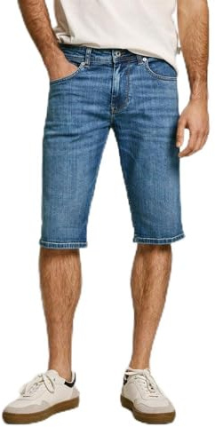 Pepe Jeans Herren Straight Shorts, Blau (Denim-Ee5), 36W