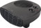 Termoventilador horizontal silencioso, color negro, ideal para calentar espacios con eficiencia y bajo nivel sonoro.
