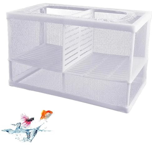 Hezhou Aquarium Ablaichkasten Fisch Isolation Zuchttank Aufzuchtbecken Aquarium Isolation Netz Laichkasten für Aquarium mit Saugnäpfe für Alle Arten Aquarien (26 * 15 * 15 cm)