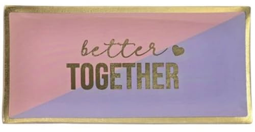 Gift Company Love Plates, Glasteller, L, Better Together, rosa/violett, 10x0,8x21cm