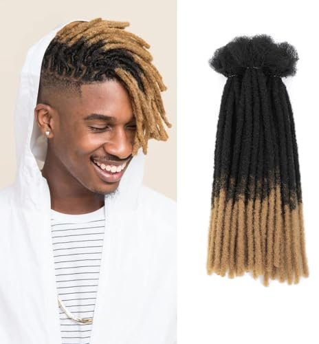 Loc Extensions for Man/Women 0.4cm 30 Strands Soft Synthetic Hair Dreadlocks Extensions for Braiding Dread Lock for Braiding Handmade Dreadlock Extensions Crochet Hair Bundles (1B/27, 12inch)