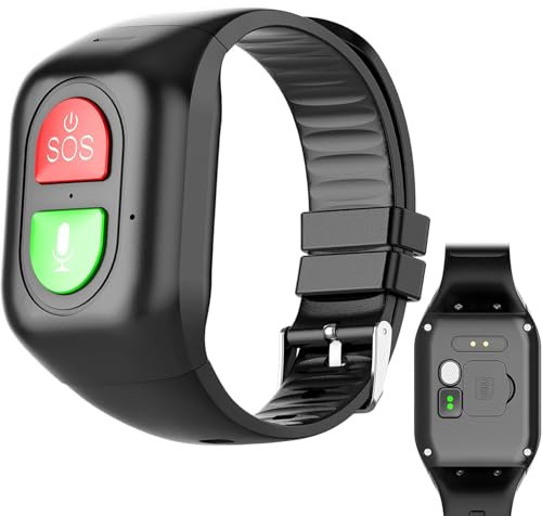 Reloj inteligente de detección de caídas para personas mayores, pulsera de seguimiento GPS con llamada de voz, SOS, geocerca, recordatorio de vibración, ideal para pacientes con demencia, Alzheimer,