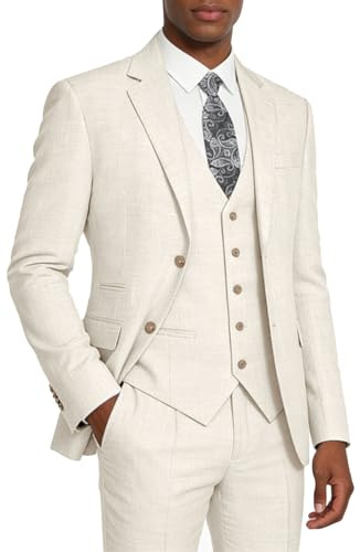 Elionm Anzug für Herren, schmale Passform, formelle Herrenanzüge, 3-teilig, Jacke, Weste, Hose, Hochzeit, Abschlussball, Herren-Smoking-Anzug-Set