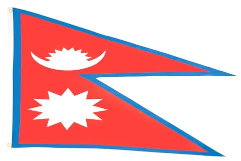 AZ FLAG Nepal-Flagge, 10 Stück, 150 x 90 cm, nepalesische Flagge, 100% Polyester, mit integrierten Metallösen