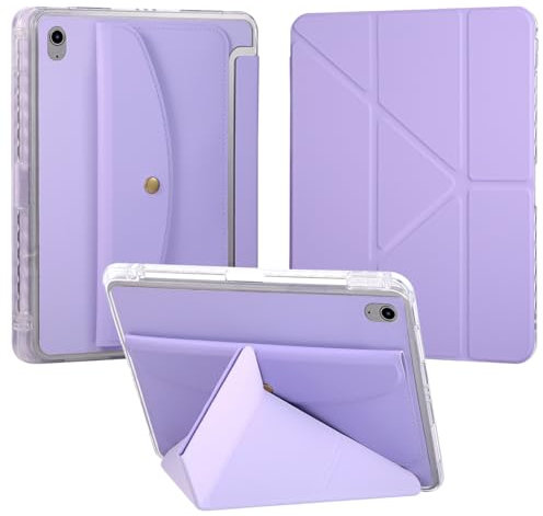 Vaitasy Funda para iPad 2025 A16 11/ iPad 10 2022 10.9, Multi-ángulo Plegable Soporte Función Funda con Trasera Cartera Cover para iPad 11 2025 - Morado