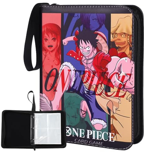 One Piece Album per Carte da Collezione,Raccoglitore Carte, Porta Carte, Album cartella da Collezione, 50 Pagine e può Contenere 400Carte Album Carte per Regali per Ragazzi e Ragazze 1
