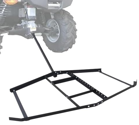 Schleppegge, 168x84 cm Wiesenegge für Rasentraktor, Geländefahrzeuge, ATV & UTV, Tragkraft bis zu 50 kg, Wiesenschleppe aus Stahl mit verstellbaren Stangen, für Kiesauffahrten, Bauernhof, Feldgarten