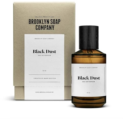Brooklyn Soap Company Black Dust Eau de Parfum Herren - 50 ml | Würzig-warmer Herrenduft mit Kardamom, Weihrauch, Tonka & rotem Pfeffer - Langanhaltendes Parfum bis zu 10 Stunden
