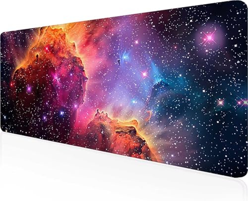 Sternenhimmel Gaming Mauspad Schwarz Mousepad XXL 700x300x3mm, Wasserdicht Anti-Rutsch Mouse Pad verbessert Präzision und Geschwindigkeit, Gaming Zubehör für Home Zimmer Deko, Geschenke PjY11462 X-7