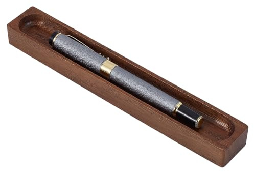 BENECREAT Walnut Pen Tray, Minimalist Wood Pen Holder, Pen Storage Tray for Office Desk Organizer Writing Accessories Gift Home Bedroom Decoration 200x29mm/7.87x1.14inch