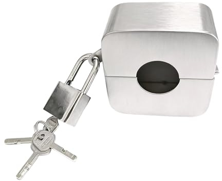 Blocco Rubinetto Acciaio - Valvola Acqua Universale Esterno | Lucchetto Antifurto Per Rubinetti Giardino | Antintemperie, Adatto Maniglie Ø 2,5-7,6cm