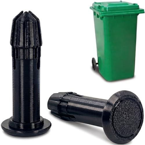 2X Wheelie Bin Lid Hinge Pins (50mm x 15mm) - Heavy Duty Replacement Plugs for Standard UK 240L Household & Commercial Bins - Fits Sulo, Otto, SSI Schaefer - Easy Lid Repair Fix Kit