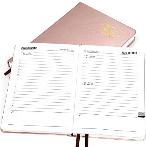 Kalender 2026 2027, Kesote Terminplaner 2026/2027 Notizbuch A5 Planer Familienplaner Terminkalender Juli 26 - Juni 27 Buchkalender Rosegold Familienkalender 1 Tag 1 Seite