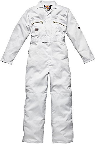 Dickies WD4839 WH 40T Size 102 Redhawk Overall with Zip Front - White