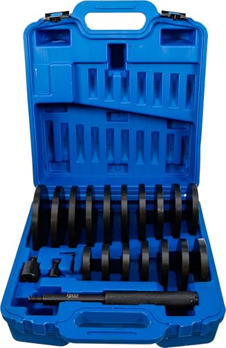 BGS 8736 | Universal-Lager- und Buchsentreiber-Satz | XXL | 21-tlg. | Für Lagerschalen- und Radialdichtringe | 17 Druckscheiben Ø 70 - 150 mm in 5 mm Schritten | Griffstück 273 mm