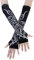 JISEN Women Punk Winter Arm Warmer Knitted Stretchy Soft Fingerless Gloves A-Phoenix