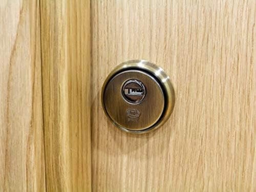 Amig - Scudo di sicurezza per serrature con piastra antitrappo mod. 30 - Ø 65 mm - Anello esterno massiccio - Con viti e supporto - Ottone effetto pelle