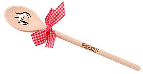 Herz & Heim® Kochlöffel mit Gravur tolles Geschenk für Hobby Köche - Motivauswahl Flamme