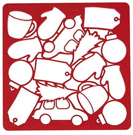 Wilton Multi Ausstechformen Weihnachten, 14 Motive: Keksausstecher Weihnachten, Ausstechformen: Ornamente, Auto mit Weihnachtsbaum, Fäustlinge, Kaffeetasse, Geschenkanhänger, Küchenbacken - Set/50