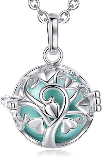 EUDORA Harmony Ball Necklace Pregnancy Bola Tree of Life Pendant Women Necklace for Mother Baby Sounds Music Chime Ball Jewelry Gift, 76cm+114cm Chain
