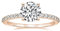 EAMTI Bague de fiançailles en argent sterling 925 avec solitaire rond de 1,25 carat et oxyde de zirconium Taille 3-13, Argent sterling, or rose, Zircone cubique