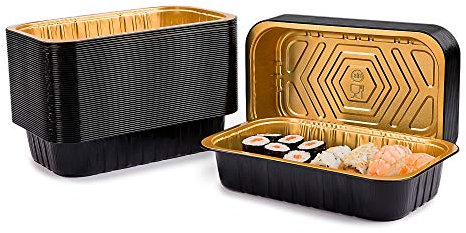 CONTITAL Eclipse AS221112 | Vaschette Alluminio 2/3 Porzioni Laccato | Teglie Extra-Rigide Monouso per Alimenti | Ideali per Microonde e Asporto | Contenitori Usa e Getta | 50 Pezzi