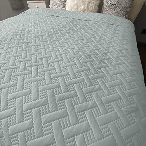 HOMELEVEL Tagesdecke Bett & Sofaüberwurf Bettüberwurf Sofa Tages Flechtmuster Decken Betthusse XXL Decke Überwurf Überdecke Mint 170cm x 220cm