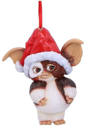 Nemesis Now Gremlins Gizmo in Weihnachtsmannmütze, zum Aufhängen, festlich, dekorativ, rot, 10,5 cm