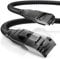 CSL - CAT8.1 Netzwerkkabel 40 Gbits - 0,25m - Baumwollmantel - Black Series - LAN Kabel Patchkabel RJ45 - CAT8 Gigabit Ethernet Cable - 40000 Mbits - S/FTP PIMF Schirmung - kompatibel zu CAT6 CAT7