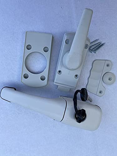 Zadi Schoss - Cerradura para caravana con cilindro y llave, color blanco