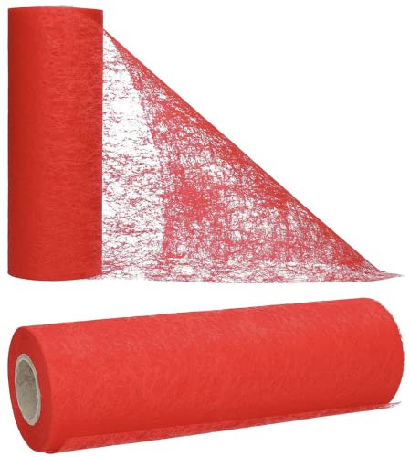 AmaCasa Tischläufer Rot (17,5 cm x 25 m) – Hochwertiges Vliesband für stilvolle Tischdekoration bei Hochzeiten, Geburtstagen & besonderen Anlässen
