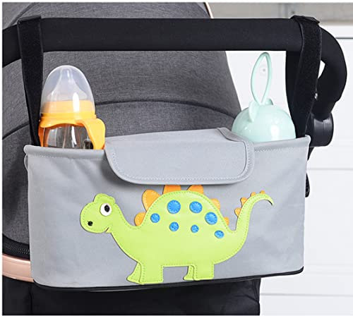 BangShou Kinderwagen Organizer Buggy Aufbewahrungstasche Kinderwagen Mummy Tasche Kinderwagen Zubehör Tasche (Grüner Dinosaurier)