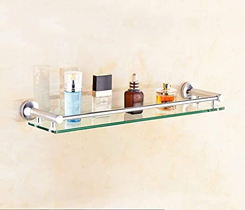 Glas-Eckregal mit Aluminiumschiene und Handtuchstange ( Size : 60*12*4CM )