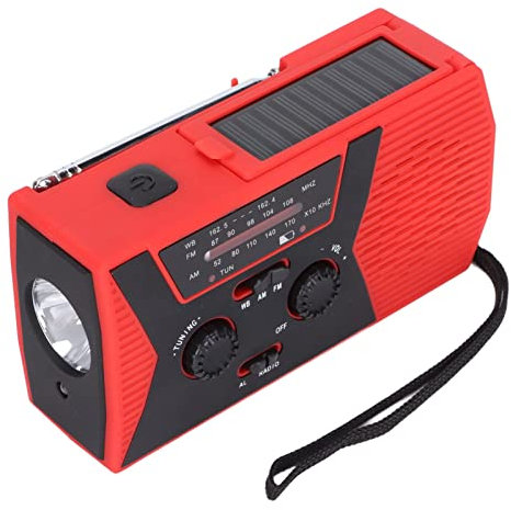 Tragbare Solar Radio,Notfall Radio mit Kurbel,Dynamo Wetter AM/FM/SW Radio,2000mAh Wiederaufladbare Powerbank,USB-Handy-Lader,LED Taschenlampe & Leseleuchte,SOS Alarm,Kompass für Camping Ourdoor