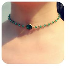 Yienate Boho Verde Collana Di Cristallo Choker Catena Di Cristallo Disco Ciondolo Verde Cristallo Gemma Perline Catena Corta Collana Gioielli Regali Per Donne E Ragazze