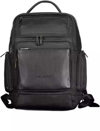 Piquadro Macbeth Zaino grande in pelle e tessuto porta PC 15.6 a due scomparti e schermatura RFID