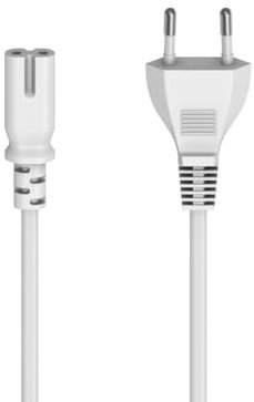 Hama Netzkabel 2 polig, Eurostecker, 1,5m (Doppelnut/C7, 2 Pin, Stromkabel, Netzkabel Eurostecker, Gerätekabel, Ersatzkabel, für Drucker, Netzteile, Fernseher, Radio, Kassettenrekorder etc.) weiß