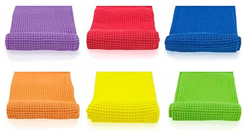 AC - Pack de 12 paños de Microfibra Panal - Especial Superficies rugosas y metálicas, Trapo, bayeta, Limpieza, Gran absorción, hogar - 30 x 40 cm - Colores Surtidos