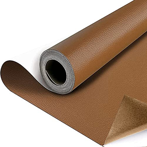 SZMMG Kunstleder Selbstklebend 60 * 300cm Braun Selbstklebende PU-Folie Möbel, Küchenschränke, Wand, Sofa, Lederreparatur, Lederoptik, Dekorfolie, Möbelfolie, Tapete, DIY, Kunstleder, Lederreparatur