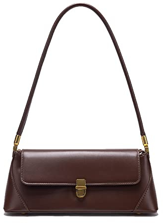 ANNI RIEL Fashion Flap Schultertaschen für Frauen Tote Handtasche Kleine Clutch Geldbörse Casual Unterarmtasche Kleine Damen Geldbörsen, braun, Small