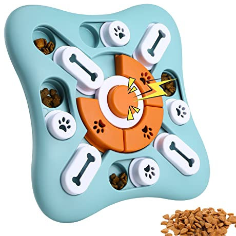 Macco Puzzle Slow Feeder Toy, Treat Dispenser With Squeaky, Intelligence Toy for Medium Pets, Cats, Puppies, Enrichment Non-Slip