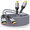 Snowkids 8K HDMI Cable 2m 2 Pack, HDMI 2.1 Cable, 8K@60Hz HDMI Lead, 4K@120Hz, eARC HDR10 4:4:4| 21:9, HDCP 2.2/2.3, 3D, VRR, Ethernet, Compatible with Latest game console/TV/HDTV/Blu-ray