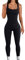 STARBILD Damen Sport Jumpsuit Rückenfrei Push Up, Yoga Bodysuit Eng Gerippte Strick Overall Leggings, Playsuits Strampler Hosenanzug Trainingsanzug, K9600-Schwarz S