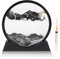 DBREAKS 3D Sandbilder zum Drehen, Dynamisches Sandbild, Fließende Sandmalerei Runder Glas Rahmen, Bewegliche Sandkunst Landschaft, Desktop Dekoration für Erwachsene Kinder,Schwarz/12