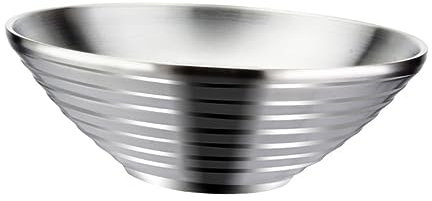 ABOOFAN 1stk Schüssel Japanische Ramen Schale Reisschalen Asiatisch Salatschale Edelstahl Schale Rund Breischale Pastaschalen Handgezogene Nudeln 16c Rostfreier Stahl Hutschale Aus