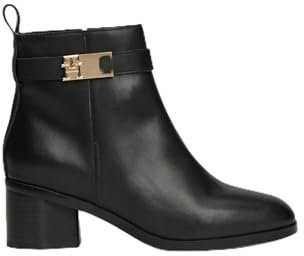 Tommy Hilfiger TH LOGO MID HEEL BOOTIE ( Niedrige Stiefel Damen, Schwarz (Black), 39 EU