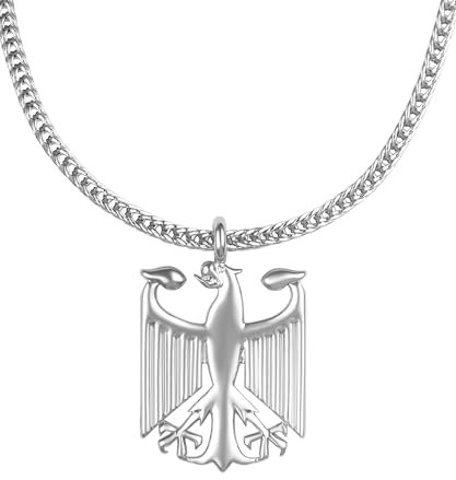 d'origine Deutschland Adler Kette für Herren, Deutschland Wappen Kette, Deutsche Kette, Deutschland Schmuck (Silber)