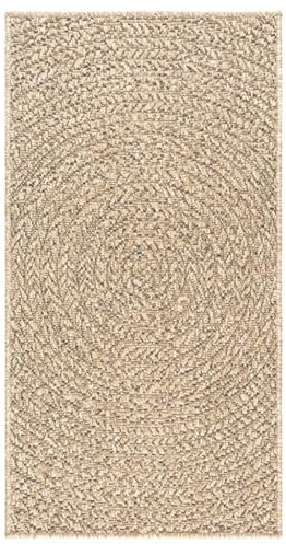 vidaXL Teppich, Teppich für Wohnzimmer Garten Balkon Terrasse, Bodenmatte Läufer Rechteckig, Balkonteppich Terrassenteppich, 100x200cm Jute-Optik Indoor Outdoor