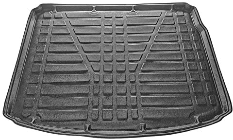 RE&AR Tuning Compatible con Renault Megane 3 ST 2009-2017 Flexible Tronco Alfombra De Carga Piso de Carga Bandeja Maletero Trasero Negro